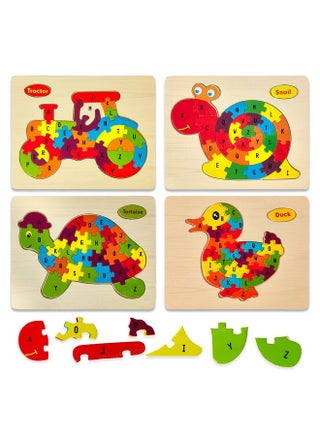 FunBlast Puzzle for Kids - Set of 4 Cartoon Design 3D Wooden Jigsaw Puzzle for Kids, ABC Puzzle for Kids, Preschool Toys for Kids, Educational & Learning Toys for Kids - Multicolor - pzsku/Z7BBDC873F39C97968F06Z/45/1743224343/30bcd204-8195-4dec-ad7f-801d519cc179