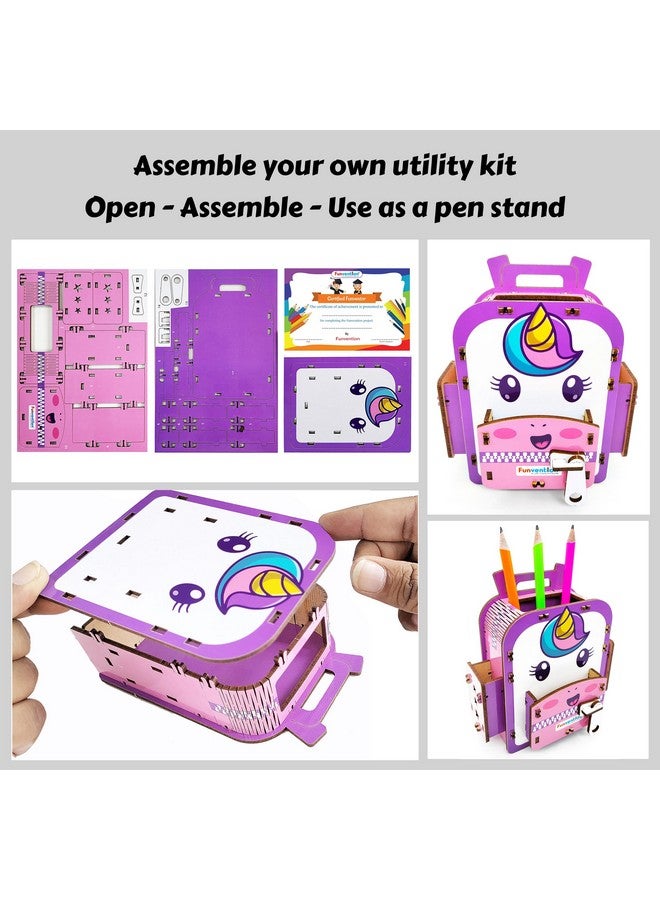 Funvention (Pack of 12) Unicorn DIY Pen Stand 3D Puzzle Birthday Return Gifts Pack for 4+ Years Kids Art and Craft - Image 3