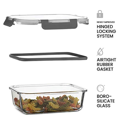 ROY ENTERPRISE Borosilicate Rectangle Glass Food Storage Container With Air Tight Lids - (Set of 3-370 ml, 640 ml, 1040 ml) - Image 4