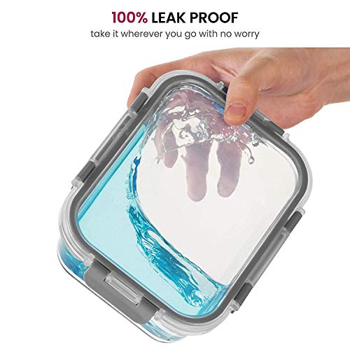 ROY ENTERPRISE Borosilicate Rectangle Glass Food Storage Container With Air Tight Lids - (Set of 3-370 ml, 640 ml, 1040 ml) - Image 3