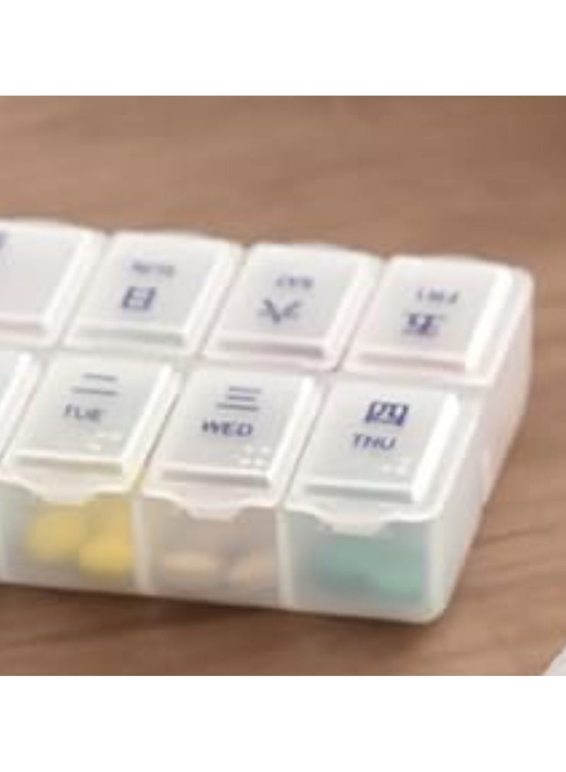 Weekly 7 Days Pill Box Organiser Supplements Vitamins | East to Carry Travel | Home | Office | Transperant | Rectangle - Image 2