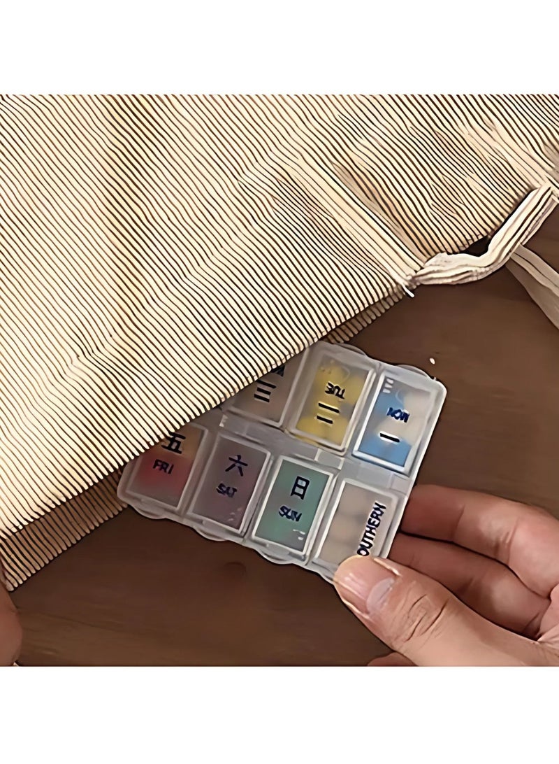 Weekly 7 Days Pill Box Organiser Supplements Vitamins | East to Carry Travel | Home | Office | Transperant | Rectangle - Image 3