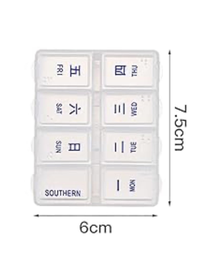 Weekly 7 Days Pill Box Organiser Supplements Vitamins | East to Carry Travel | Home | Office | Transperant | Rectangle - Image 4