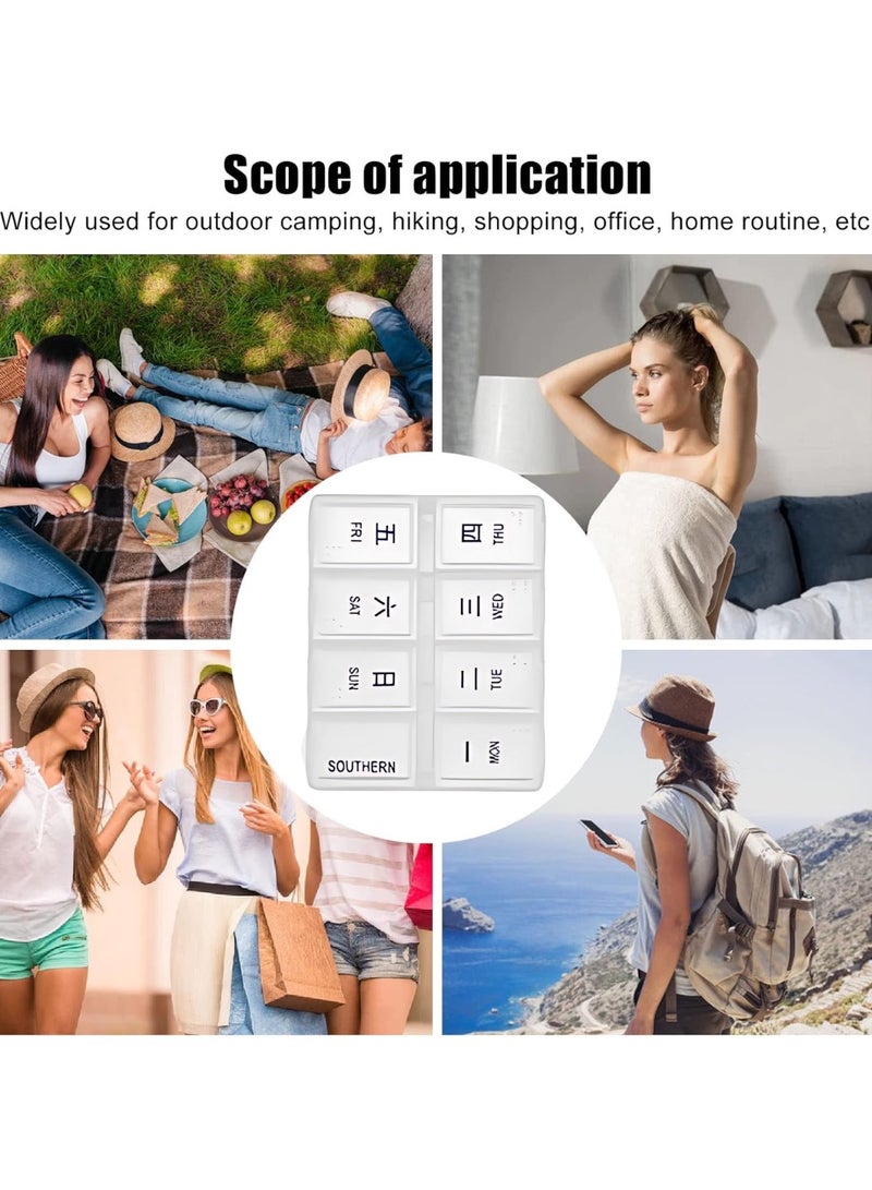 Weekly 7 Days Pill Box Organiser Supplements Vitamins | East to Carry Travel | Home | Office | Transperant | Rectangle - Image 5