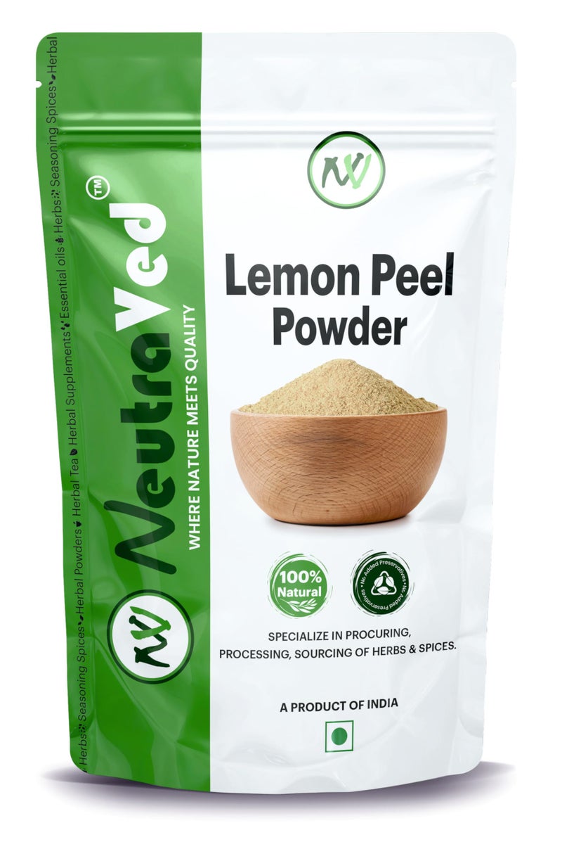 NeutraVed Lemon Peel Powder - 200g | Natural Vitamin C Skin Cleanse | for Face Pack, Face Mask and Hair Care - 200 Grams - Image 1