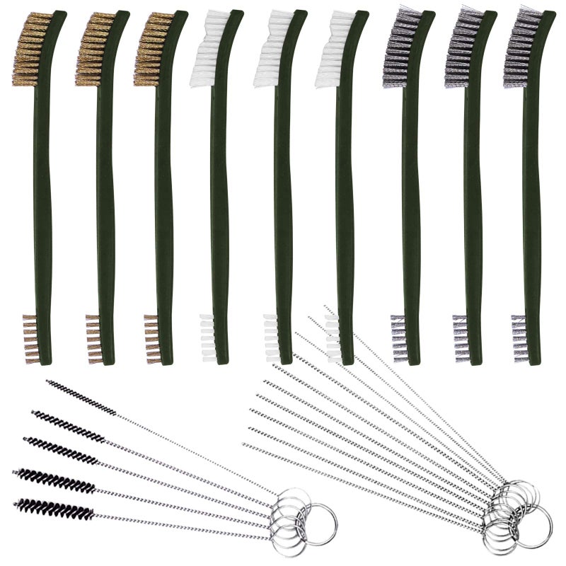 FineGood 9pcs Wire Brush with Carburetor Cleaning Kit for Car3pcs Brass Brush3pcs Steel Brushes3pcs Nylon Brushes