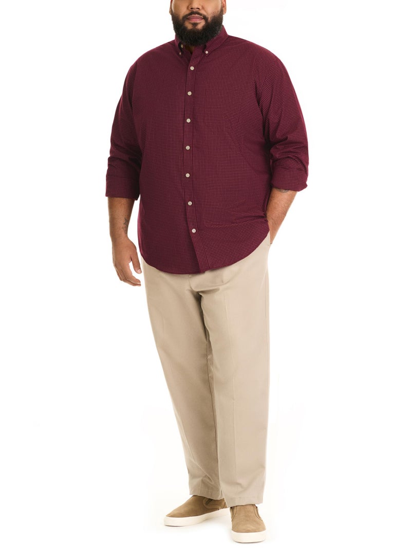 Van Heusen Men's Big & Tall Tall Wrinkle Free Long Sleeve Button Down Shirt, Port Red, 3X-Large Big - Image 3