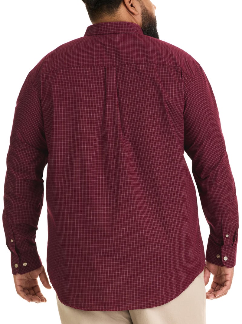 Van Heusen Men's Big & Tall Tall Wrinkle Free Long Sleeve Button Down Shirt, Port Red, 3X-Large Big - Image 4