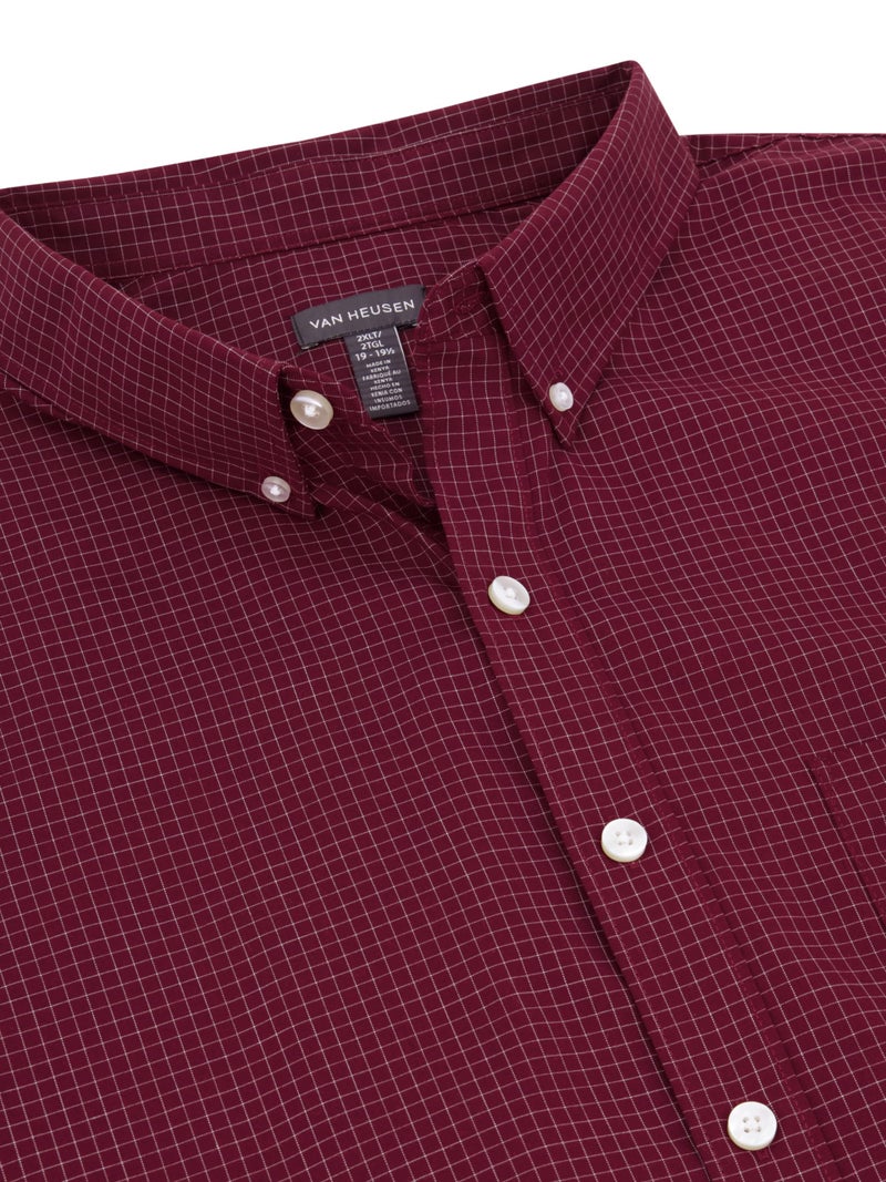 Van Heusen Men's Big & Tall Tall Wrinkle Free Long Sleeve Button Down Shirt, Port Red, 3X-Large Big - Image 2