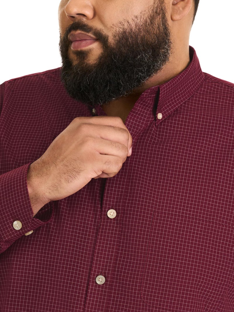 Van Heusen Men's Big & Tall Tall Wrinkle Free Long Sleeve Button Down Shirt, Port Red, 3X-Large Big - Image 5