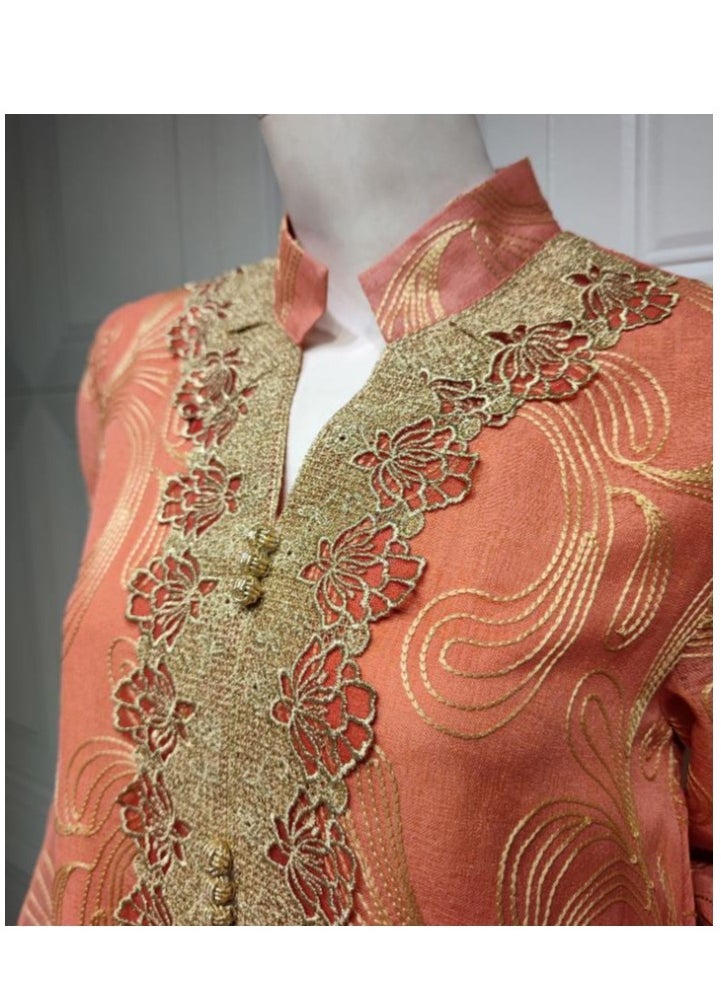 Generic New Style Abaya for Women,Muslim Applique Embroidery Long Sleeve Maxi Dress，Loose Full Cover Lace Robe  - Image 4