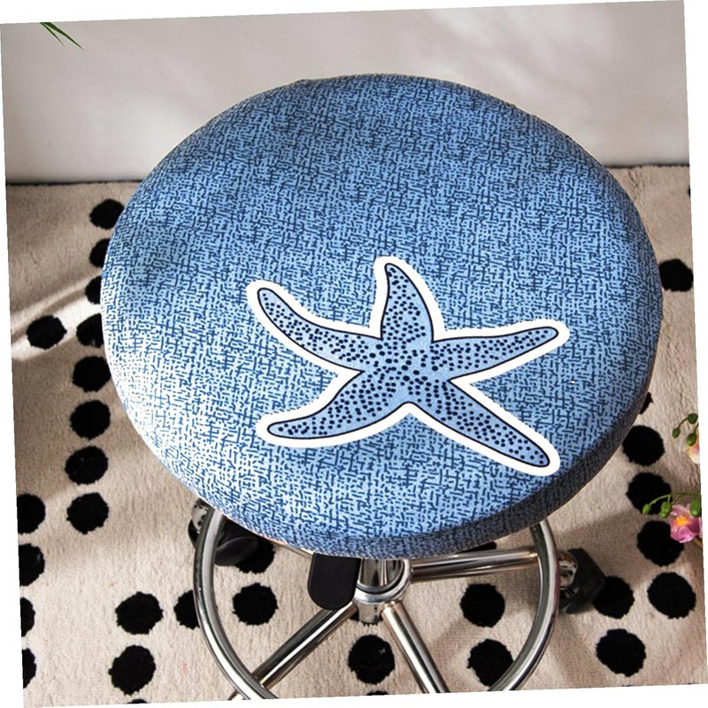 2pcs Elastic Round Stool Seat Covers, Stretchable Removable Bar Stool Protector, Printed Spandex Slipcovers for Dining, Kitchen, Bistro and Counter Chairs - Image 4