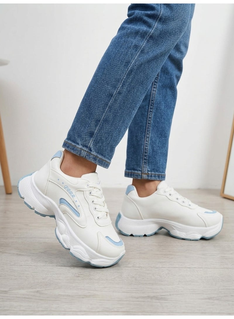 فيبراندا كوتشي نسائي أنيق بتصميم عصري يمنحك مظهرًا شبابيًا L-7-ابيض&لبني - Image 1