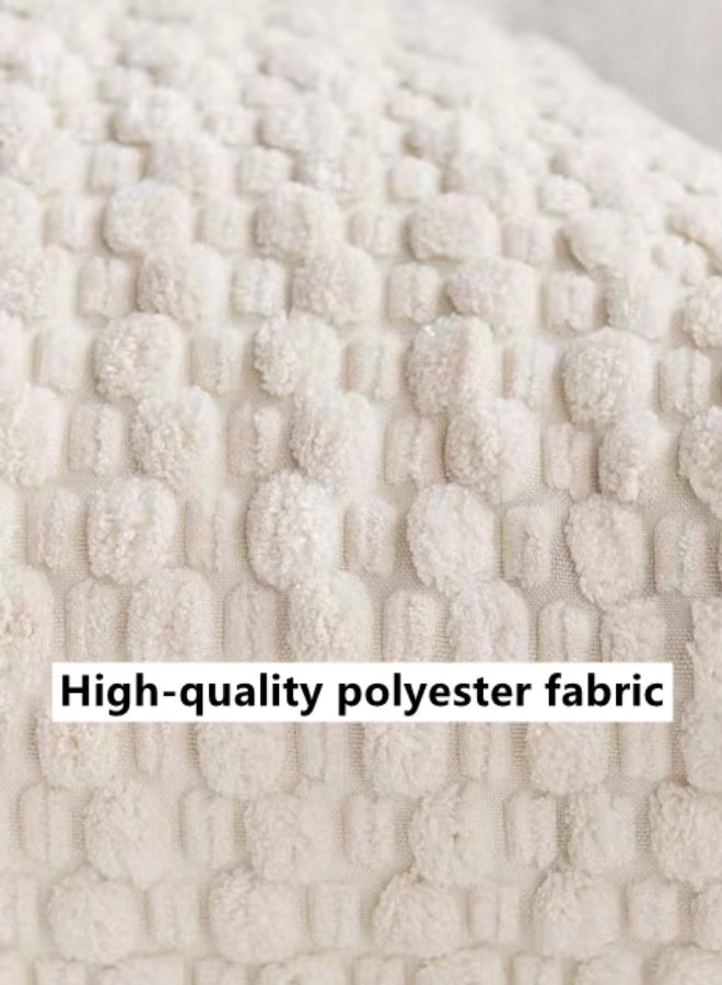 كوتيس أغطية وسائد ديكورية منزلية مكونة من 4 قطع، أغطية وسائد مربعة من البوليستر باللون الأبيض 45 × 45 سم - Image 2