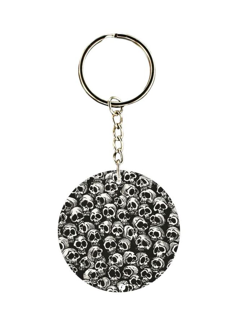 RKN Skull Printed Double Sided Keychain
