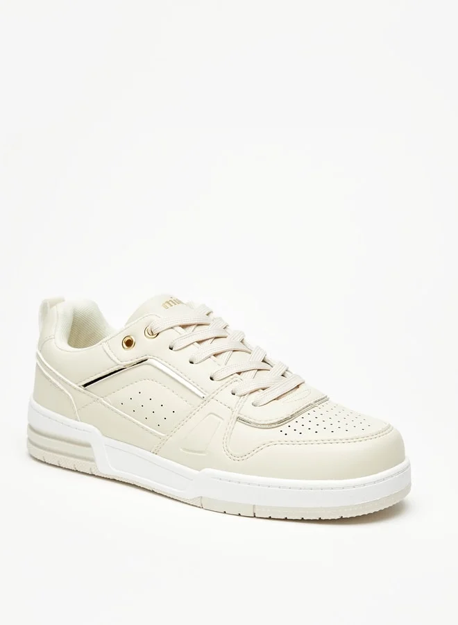 ميسي Women's Textured Sneakers with Lace-Up Closure