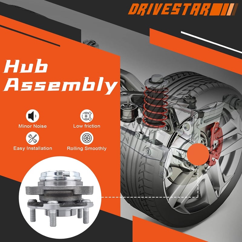 DRIVESTAR درايفستار [زوج] 513310 مجموعة محامل العجلات الأمامية والمحور لنيسان مورانو 2003-2007، كويست 2004-2009 - Image 2