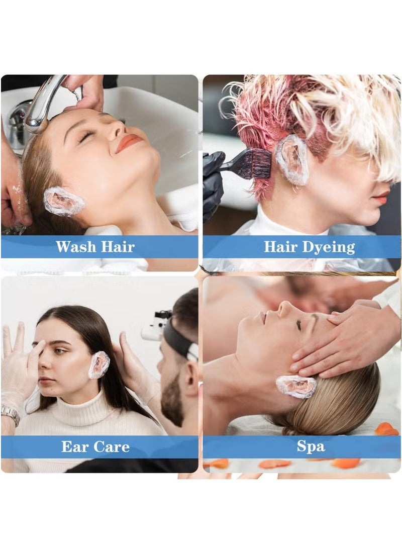 100 قطعة من أغطية الأذن الواقية المرنة للاستعمال مرة واحدة، أغطية أذن لمياه الدش، كبيرة لصبغ الشعر، الدش، أغطية أذن الاستحمام، المنتجعات الصحية للاستخدام المنزلي في الفندق وصالون الشعر - Image 3