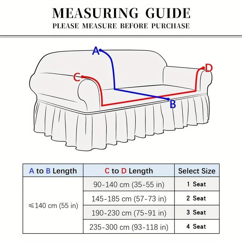 Stretch Bubble Yarn Bubble Check Skirt Sofa Cover Armrest Cover Single Seat 7 Black - Image 2