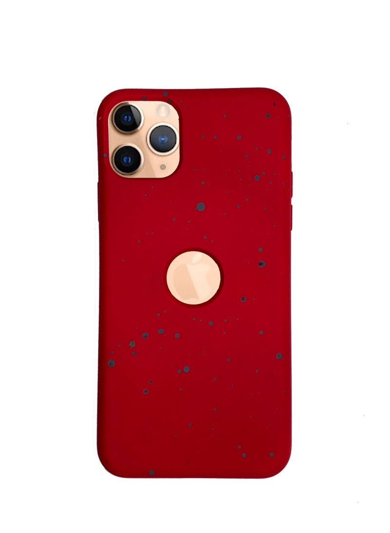 LEEKA iPhone 11 Pro Max New Dotted Design Glow Feel PKK Silicone Case for iPhone 11 Pro Max Red