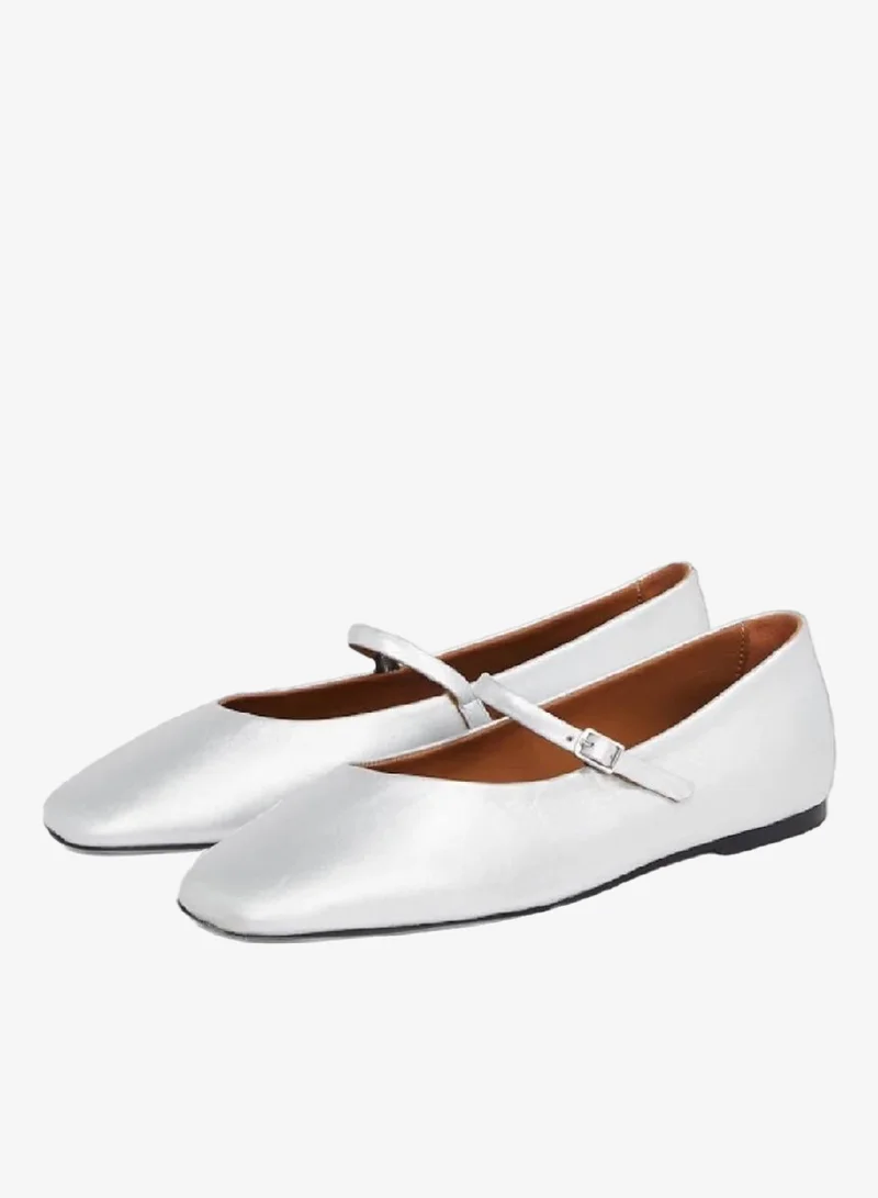 CALVIN KLEIN Leather Mary Jane Ballerinas