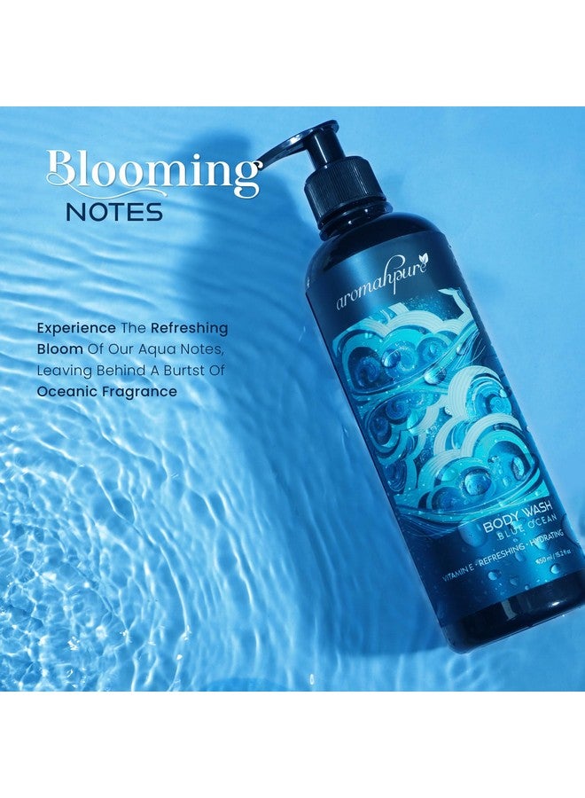 Aromahpure Blue Ocean Refreshing & Hydrating Body Wash Shower Gel | 450 ML Pump Bottle | Enriched with Vitamin E | Suitable for All Skin Type | Body Wash for Men & Women - Image 3