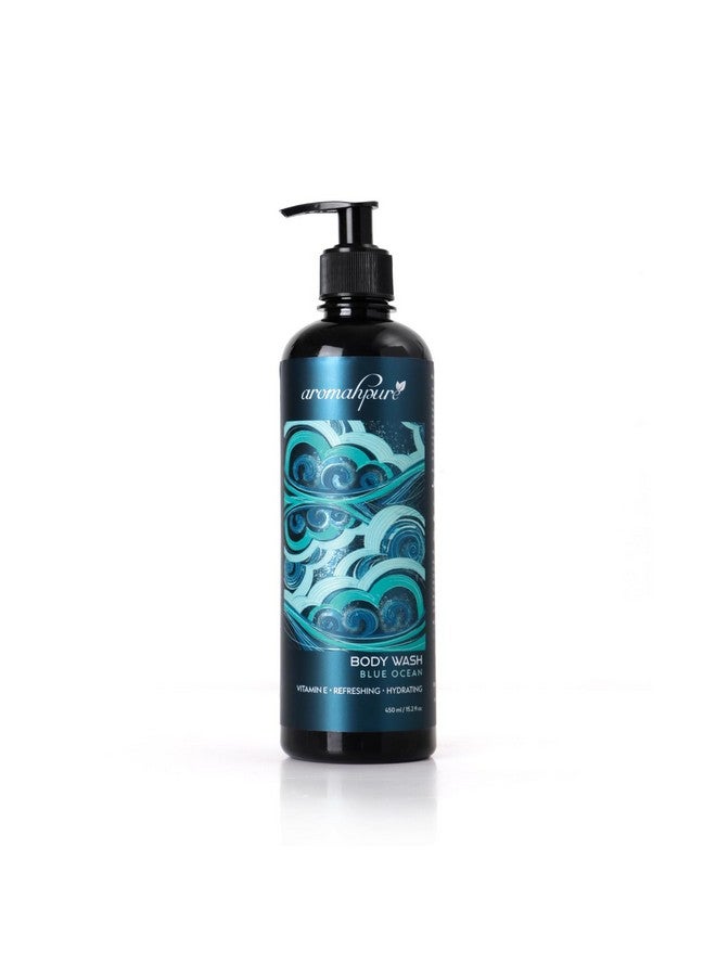 Aromahpure Blue Ocean Refreshing & Hydrating Body Wash Shower Gel | 450 ML Pump Bottle | Enriched with Vitamin E | Suitable for All Skin Type | Body Wash for Men & Women - Image 1