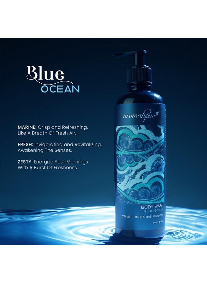 Aromahpure Blue Ocean Refreshing & Hydrating Body Wash Shower Gel | 450 ML Pump Bottle | Enriched with Vitamin E | Suitable for All Skin Type | Body Wash for Men & Women - Image 2