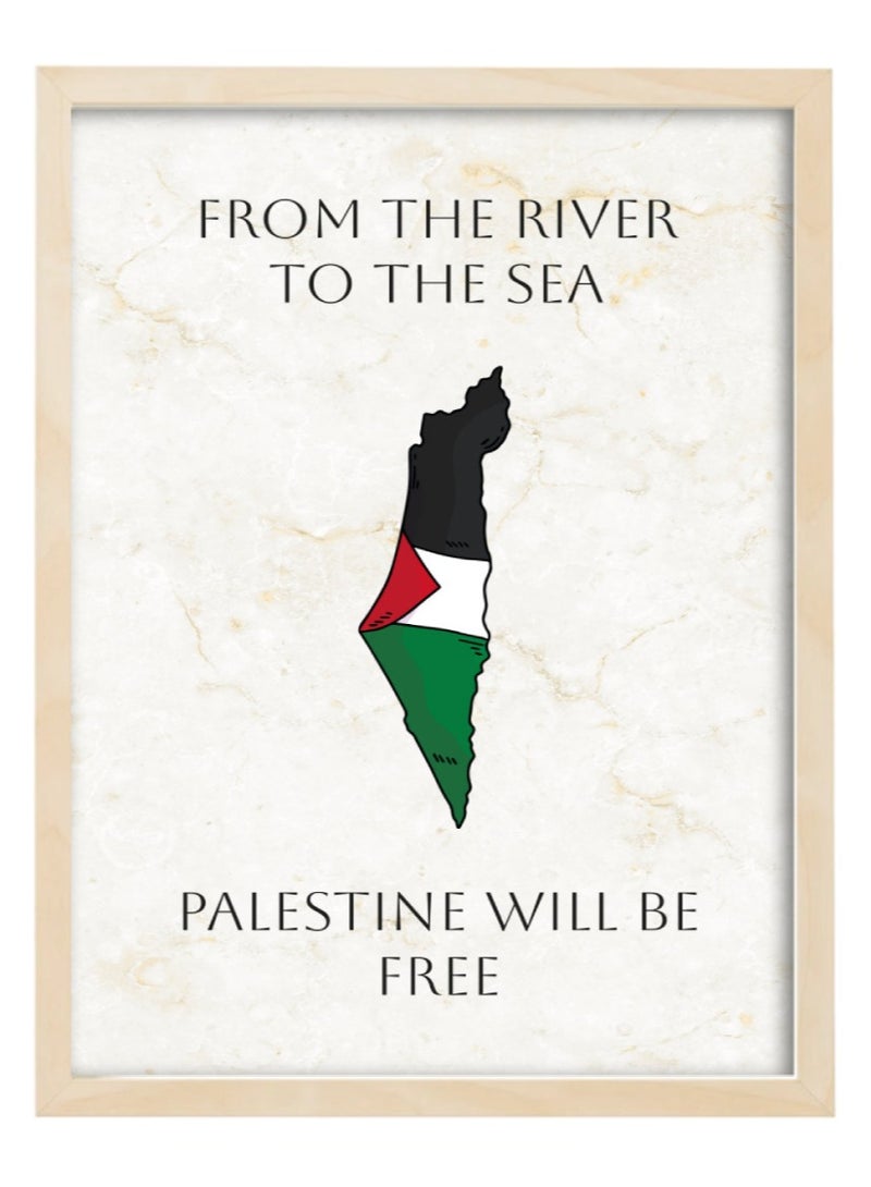 Boomah Accessories Palestine Map - Free Palestine Poster with Frame 30x40cm