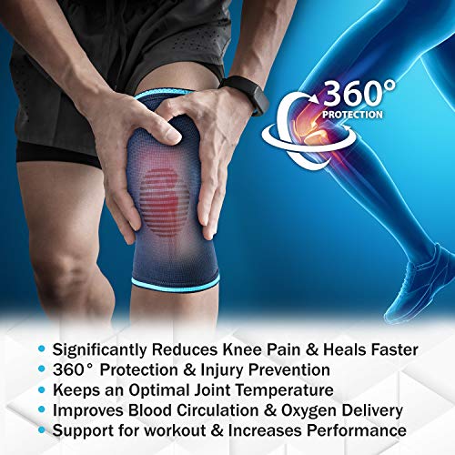 Powerlix Compression Knee Sleeve for Women Men Medical Knee Brace for Arthritis Knee Pain Relief Meniscus Tear Injury Recovery Knee Support Workout ProtectionRunning All Sports Blue Small - Image 3