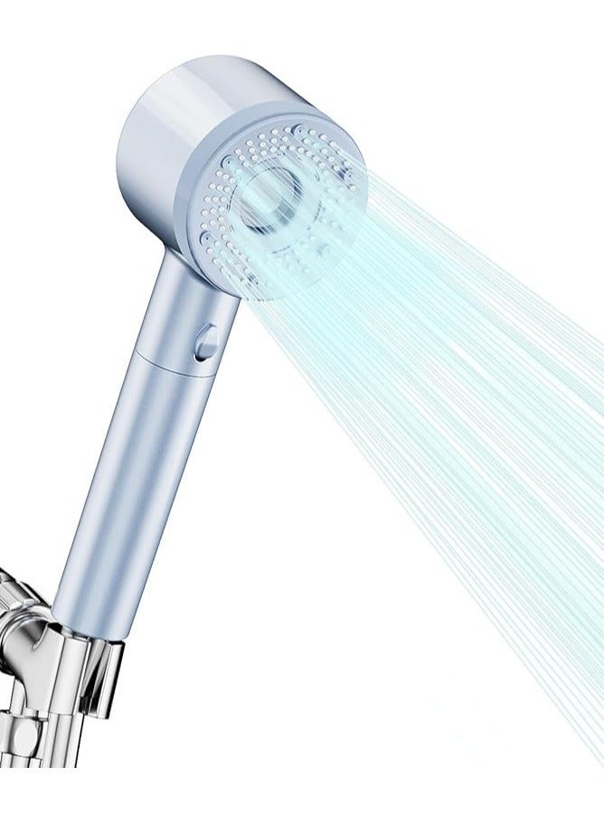HIGH PRESSURE SHOWER HEAD FILTERED SHOWER HEAD WITH HANDHELD, MULTIPLE SPRAY MODES WITH PAUSE ANTI-LIMESCALE FILTER, 2X WATER SAVING,SHOWERHEAD SET,EASY TO INSTALL & CLEAN, PERFECT FOR SAUDI BATHROOMS AND RAMADAN GIFT(BLUE)