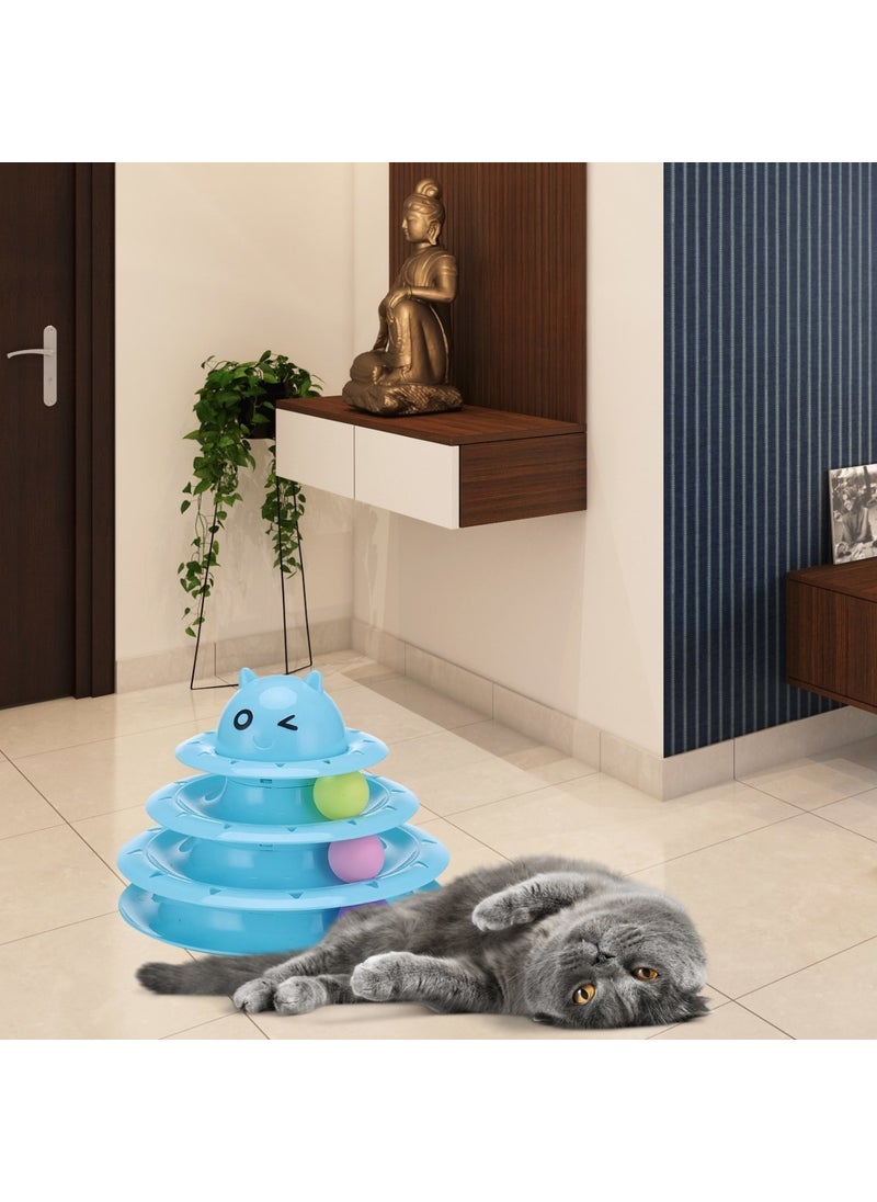Buffer - Tower Of Tracks Fun Three-Storey Cat Toy Set Cat Game - Image 1