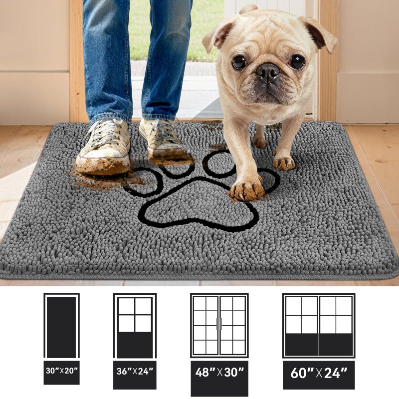 Bcoimo Super Absorbent Dog Door Mat, 36"*24" Anti Slip Mat for Muddy Paws, Pet Rugs for Dirty Paws Washable That Absorbs Moisture and Dirt, for Dog Cage and Pet Resting Carpet - Image 2