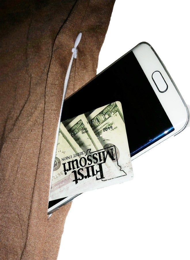 California Solid Black Infinity Polyester Scarf with Hidden Zipper Pocket - Image 3