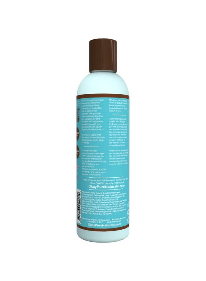 OKAY ; Argan Leave In Conditioner ; For All Hair Types & Textures ; Restore Hydrate & Smooth Hair ; With Coconut Almond & Aloe Vera ; Free Of Parabens Silicones Sulfates ; 8 Oz - Image 3