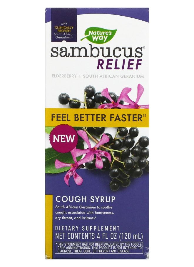 Nature's Sambucus Relief Cough Syrup 4 fl oz (120 ml) 