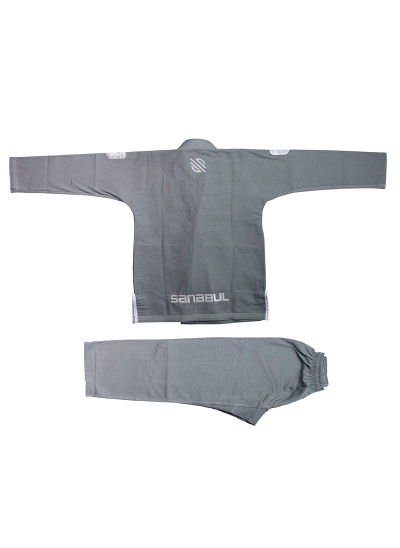 Sanabul  Future Legends Bjj Gi For Kids | Premium Youth Brazilian Jiu Jitsu Gi With Free White Belt | Lightweight & Durable Jiu Jitsu Kimono For Children And Youth (Silver/White, K0)  - Image 1