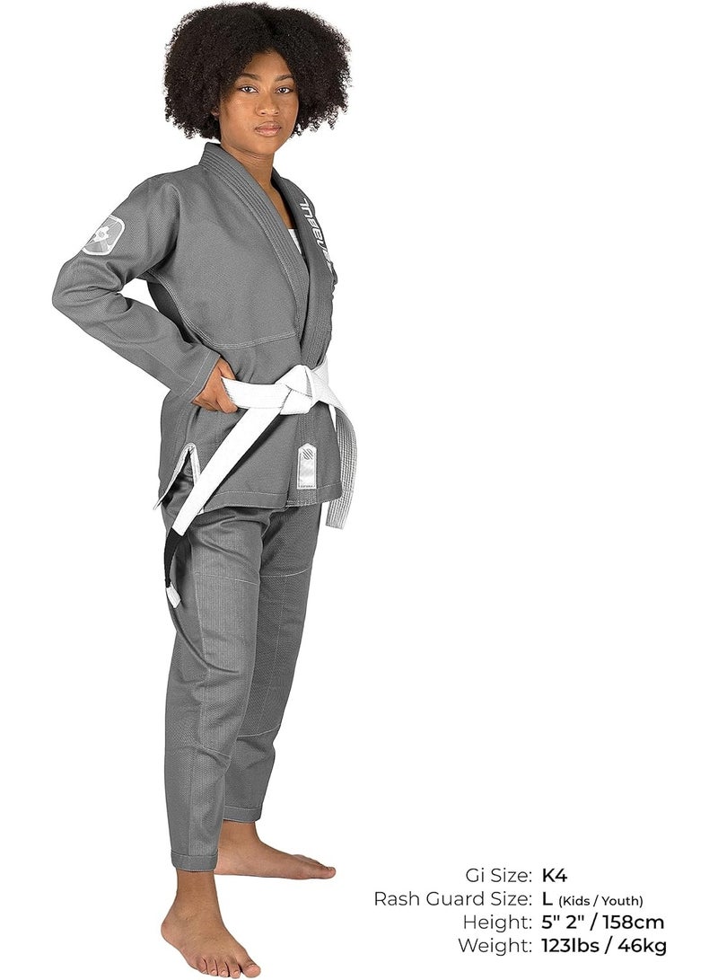 سنابول جي جيتسو برازيلية للأطفال من سانابول فيوتشر ليجيندز - كيمونو جيو جيتسو برازيلية خفيف الوزن ومتين للأطفال والشباب - مثالي للتدريب والمنافسة - فضي/أبيض - Image 3