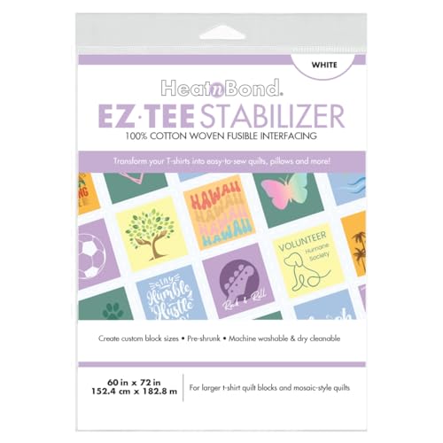 HeatnBond EZ TEE IronOn Woven Fusible Stabilizer 60 Inches x 72 Inches White