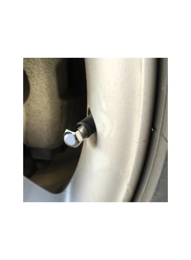 S-TOP 20Pcs Chrome Hexagon Tyre Valve Dust Caps Plastics Dome Metal Valve with Red O-Ring Rubber Seal for Motorcycle Cars Bicycles Trucks Scooter SUV Van,Plastics Tire Valve Caps - Image 2