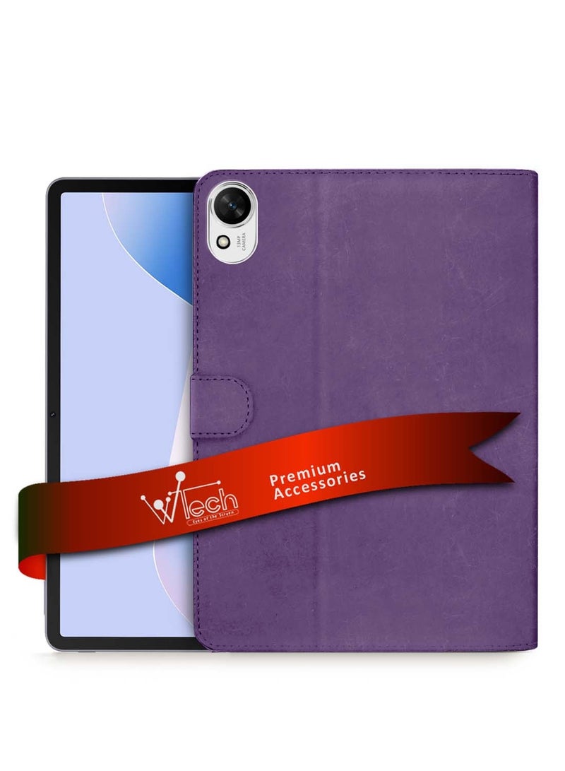 Wtech Huawei MatePad 11.5 S 2024 (11.5 Inch) PU Leather Magnetic Closure Flip Case Cover - Purple - Image 1