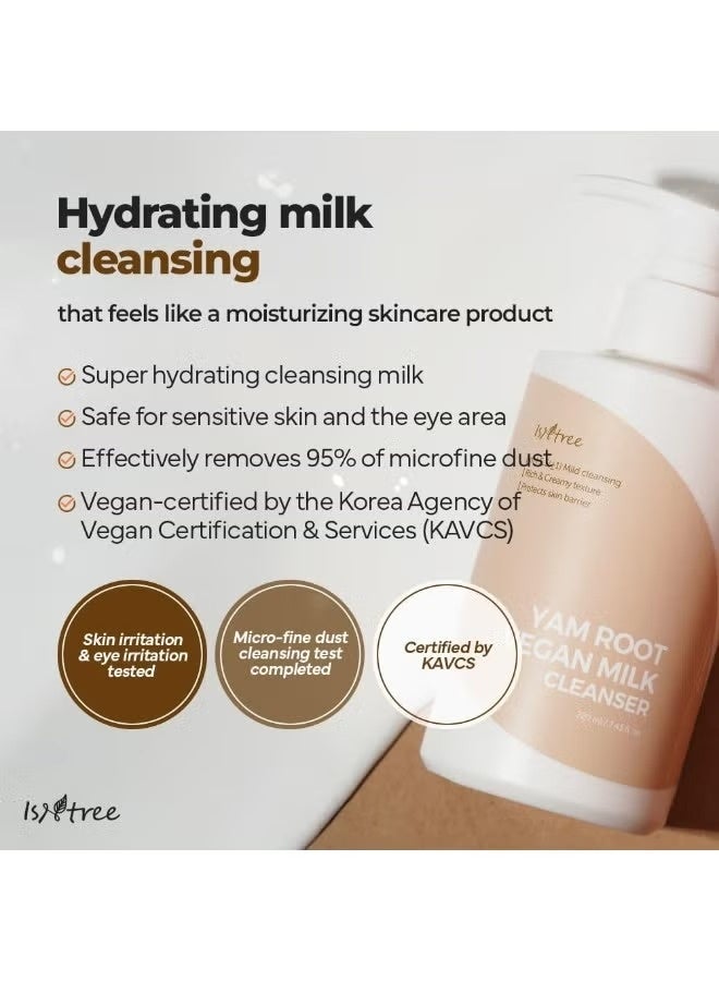 IsNtree Yam Root Vegan Milk Cleanser 220ml 7.43 fl.oz/cleanser with rich and creamy texture and protects skin barrier - Image 3