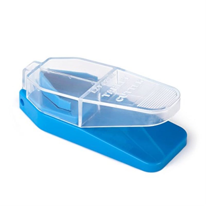 EZY DOSE Pill Cutter and Splitter, Safely Cuts Large, Small and Tiny Pills, Vitamins, Tablets in half, Accurate Easy Cutting, Stainless Steel Blade, Travel Sized, Easy to Use, Color May Vary, BPA Free - Image 1