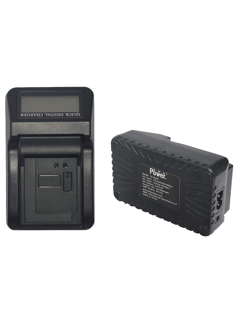 DMK Power LCD USB QUICK DIGITAL RAPID CHARGER Compatible with Panasonic DMW-BCC12 Lumix CGA-S005 S005A/1B S005E S005GK Lumix DMC-FS1 FS2 -FX01 FX07-FX1 FX3 FX8 FX9 FX10 FX12 FX50 FX100 FX150 FX180 -LX1 LX2 LX3 - Image 3