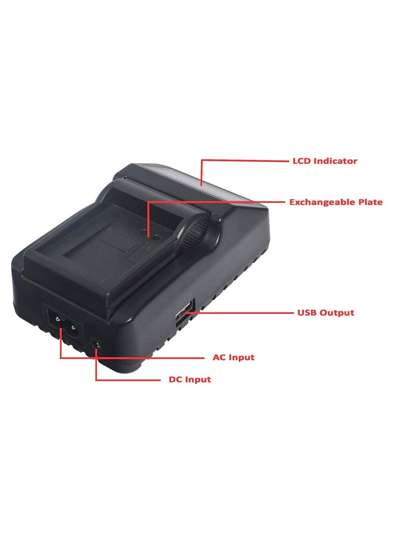 DMK Power LCD USB QUICK DIGITAL RAPID CHARGER Compatible with Panasonic DMW-BCC12 Lumix CGA-S005 S005A/1B S005E S005GK Lumix DMC-FS1 FS2 -FX01 FX07-FX1 FX3 FX8 FX9 FX10 FX12 FX50 FX100 FX150 FX180 -LX1 LX2 LX3 - Image 2
