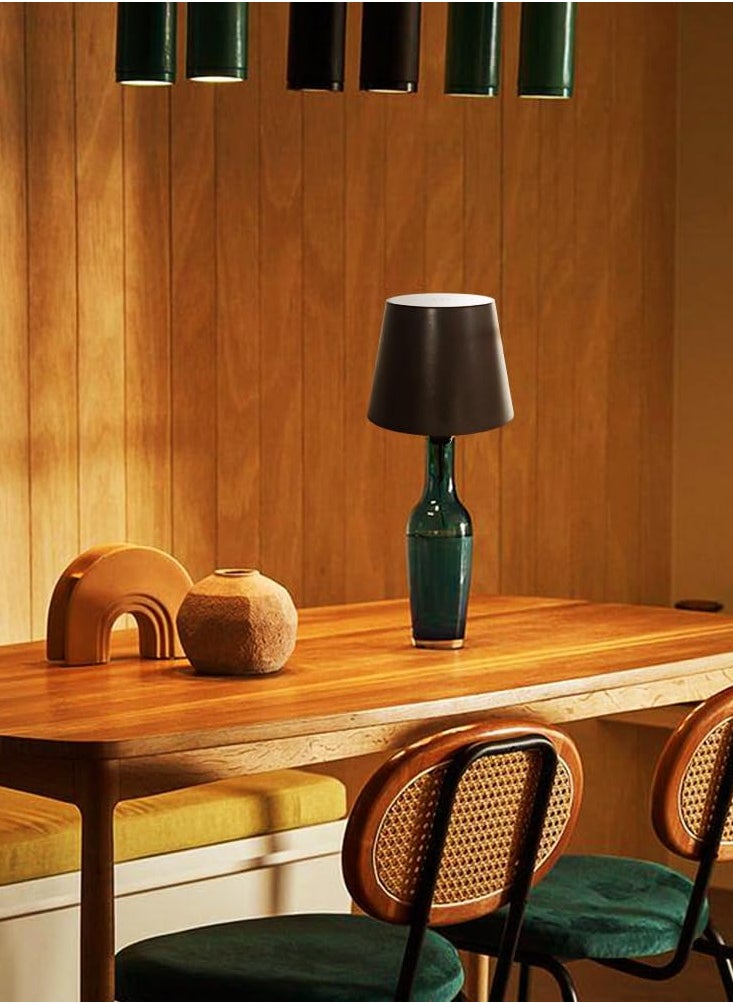 Excefore - Wireless Bottle Lamp, 2024 New 3 Color Stepless Dimming Rechargeable Wine Bottle Light, Touch LED with RGB Breathing Light, Portable Cordless Lamp for Bars and Restaurants, Black (1PC) - Image 1