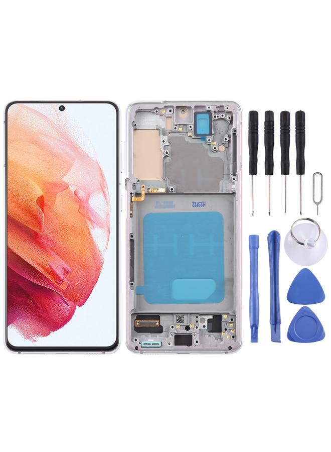 erorex Replacement For Samsung Galaxy S21 5G SM-G991 TFT LCD Screen Digitizer Full Assembly with Frame Silver - Image 1