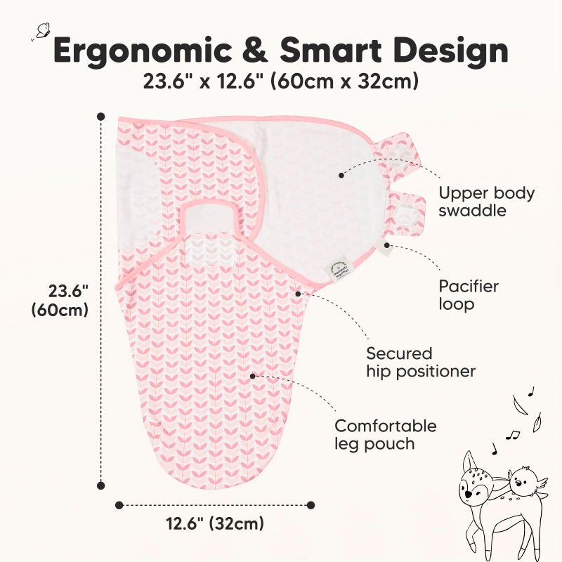 KeaBabies 3-Pack Organic Baby Swaddle Sleep Sacks - Swaddles for Newborns, Infant 3-6 Months, Baby Girls, Boys, Soft & Snug Newborn Sleep Sack, Nursery Swaddling Blankets (Blossom, L) - Image 2