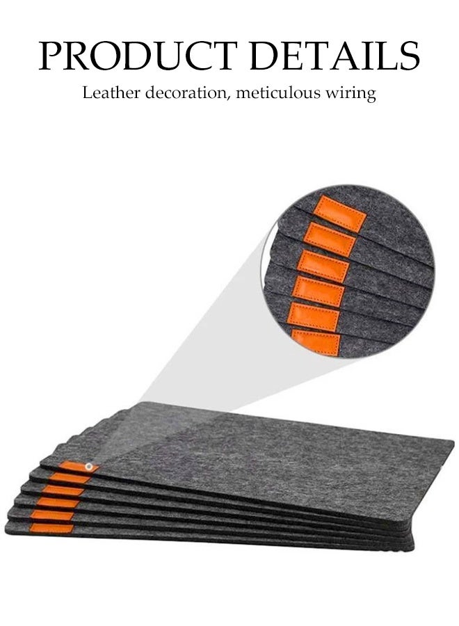 DUNISO 6 Pcs Placemat Sets，Including 6 Placemats, 6 Knife and Fork Placemats, and 6 Cup Coasters，Anti Slip, Heat-insulating, and Washable，Light Grey - Image 3