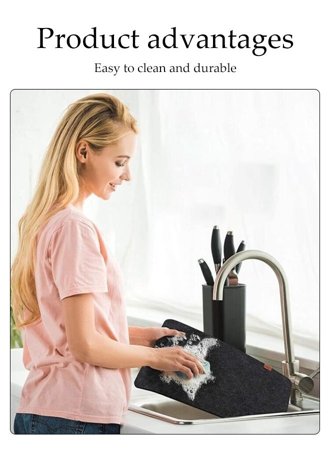 DUNISO 6 Pcs Placemat Sets，Including 6 Placemats, 6 Knife and Fork Placemats, and 6 Cup Coasters，Anti Slip, Heat-insulating, and Washable，Light Grey - Image 5